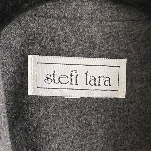 STEFI LARA Vintage Wool Cashmere Double Breasted Jacket Blazer Grey L - Picture 9 of 9